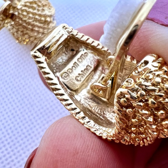 Vintage Louis Dell ‘Olio Gold Plated Pave’ Rhinestone Clip On Earrings EUC - Picture 6 of 11